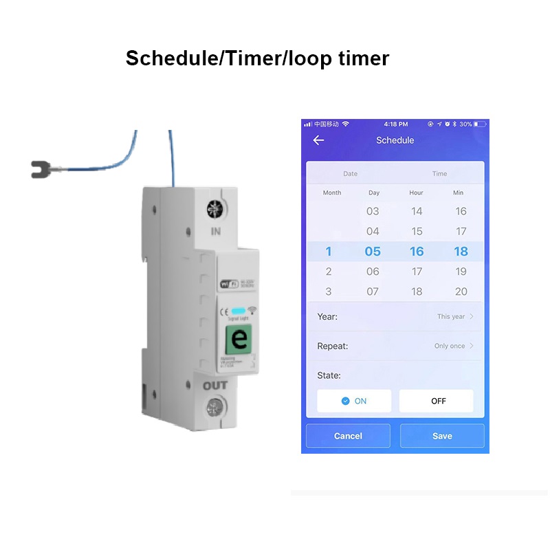 1P 63A Smart Geyser Timer WIFI Circuit Breaker Power Monitoring (eWeLink App) - Image 5