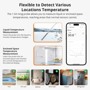 SONOFF SNZB-02LD IP65 Zigbee LCD Smart Thermometer (Probe Version)