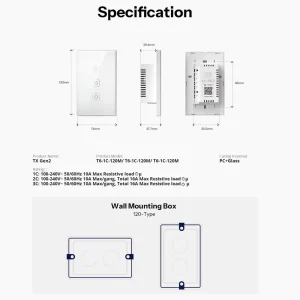 SONOFF TX Gen2 Smart Touch Light Switch 2CH | T6