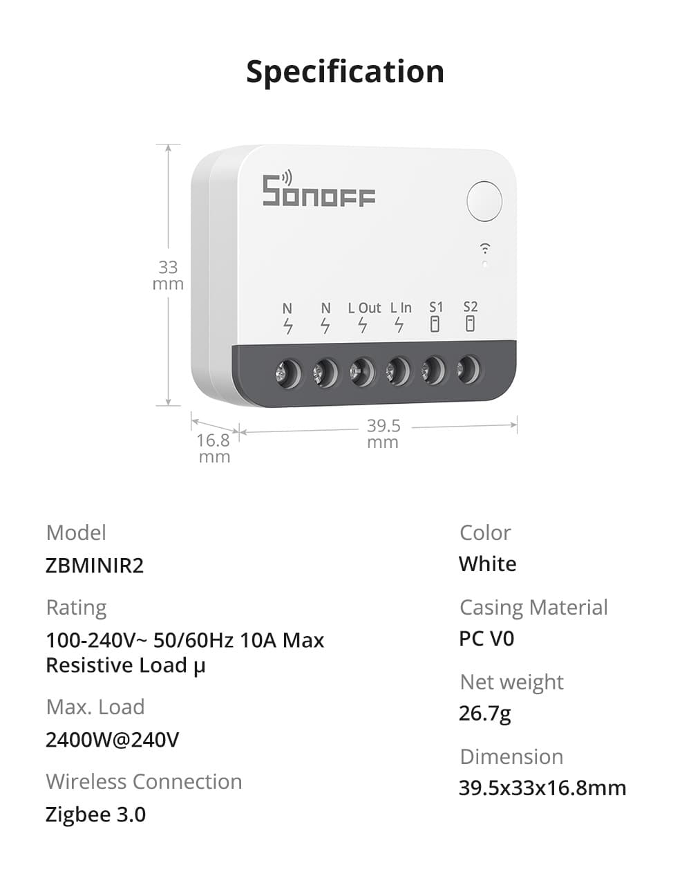 SONOFF ZBMINI R2 Extreme Zigbee Smart Switch (Neutral Wire Required) - Image 2