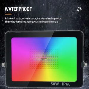 Smart Life Tuya 50W LED Floodlight RGB IP66 Outdoor Waterproof