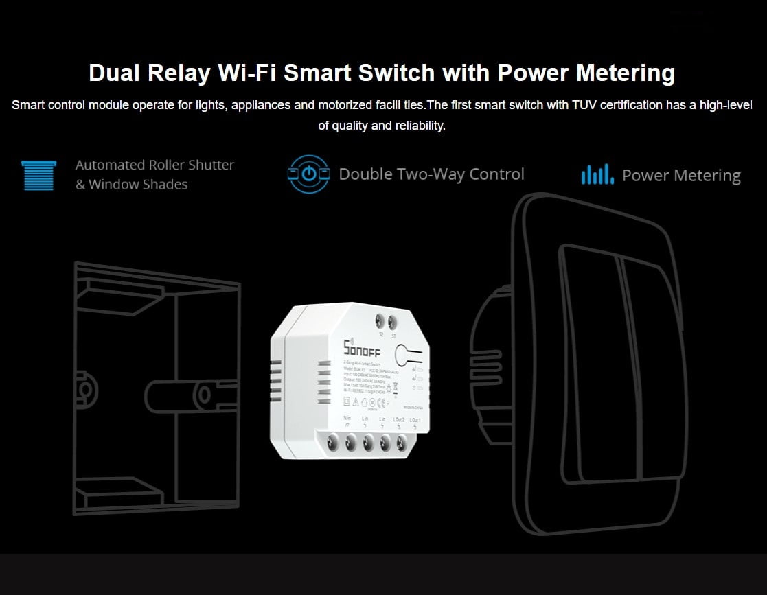 Sonoff Dual R3 2CH WiFi Smart Switch (Built in Power Monitoring) - Image 2