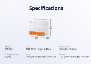Sonoff Mini R4 - Extreme Wi-Fi Smart Switch