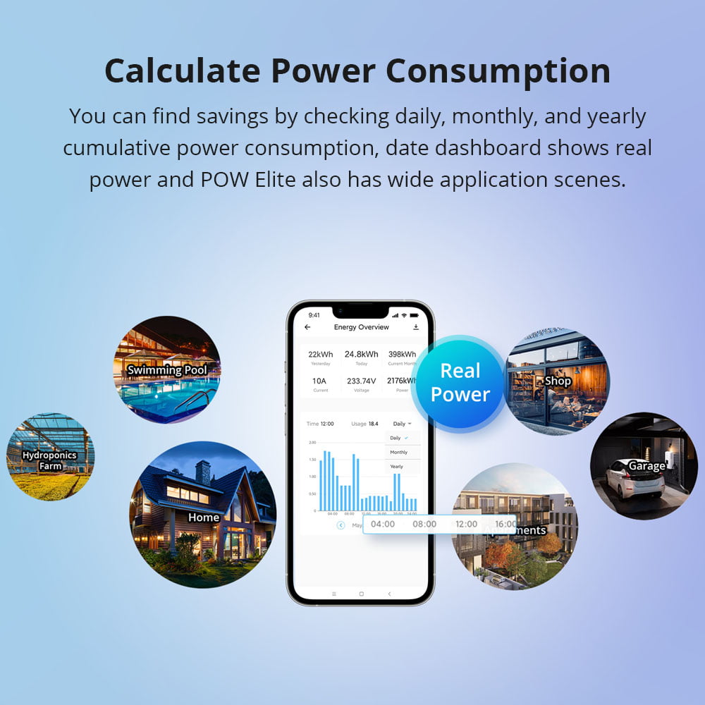 Sonoff POW Elite Pool/Geyser Timer 20A Smart WIFI Power Monitoring Switch R320D - Image 8