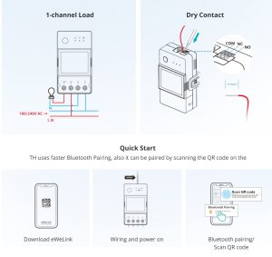 Sonoff TH20 Elite 20A WIFI Temperature Humidity Smart Switch (sensor not included)