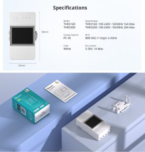 Sonoff TH20 Elite 20A WIFI Temperature Humidity Smart Switch (sensor not included)