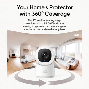 Eufy Indoor Cam C220 – 2K 360° Pan-Tilt Indoor Security Camera with AI Tracking