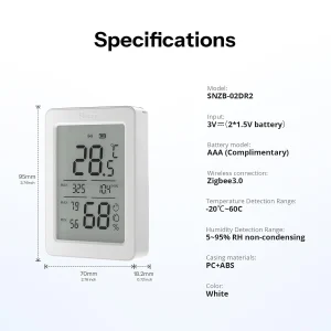 SONOFF AirGuard LCD Zigbee Temperature And Humidity Sensor SNZB-02DR2